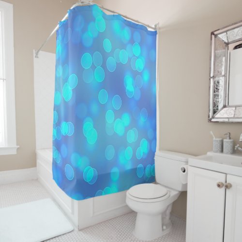 Simple yet Elegant Blue Teal Bokeh Background  Shower Curtain