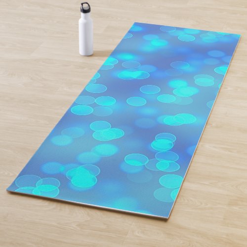 Simple yet Elegant Blue Teal Bokeh Background  Yoga Mat