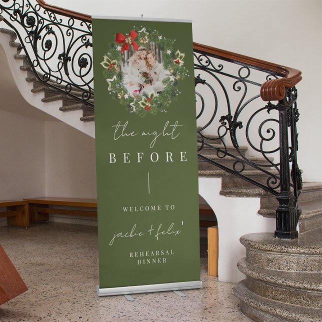 Simple Yet Elegant Christmas Rehearsal Dinner Retractable Banner (Creator Uploaded)
