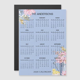 Simple Yet Elegant Floral 2026 Calendar    Magnet