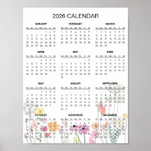 Simple Yet Elegant Floral 2026 Calendar |