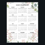 Simple Yet Elegant Floral 2026 Calendar | Poster<br><div class="desc">For further customization, please click the "Customize" button and use our design tool to modify this template. If the options are available, you may change text and image by simply clicking on "Edit/Remove Text or Image Here" and add your own. Thank you.</div>