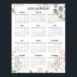 Simple Yet Elegant Floral 2026 Calendar | Poster<br><div class="desc">For further customization, please click the "Customize" button and use our design tool to modify this template. If the options are available, you may change text and image by simply clicking on "Edit/Remove Text or Image Here" and add your own. Thank you.</div>