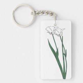 Simple yet Elegant White Flowers Keychain