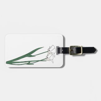 Simple yet Elegant White Flowers Luggage Tag