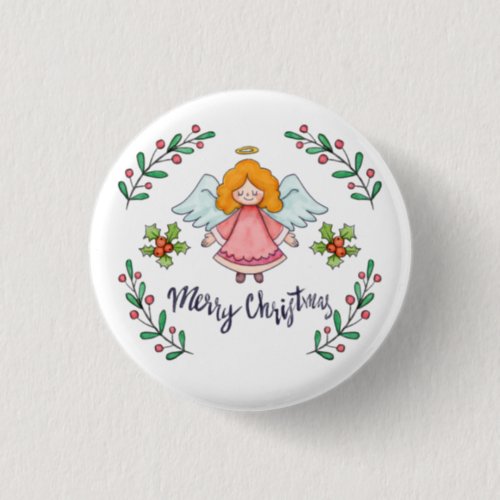 Simple yet Lovely Christmas Angel Pin Button