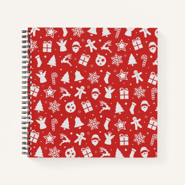 Simple yet Lovely Ditsy Christmas Guestbook Notebook (Front)