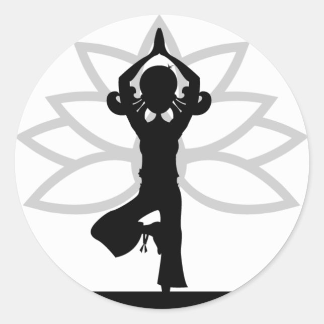 Simple Yoga Silhouette Sticker (Front)