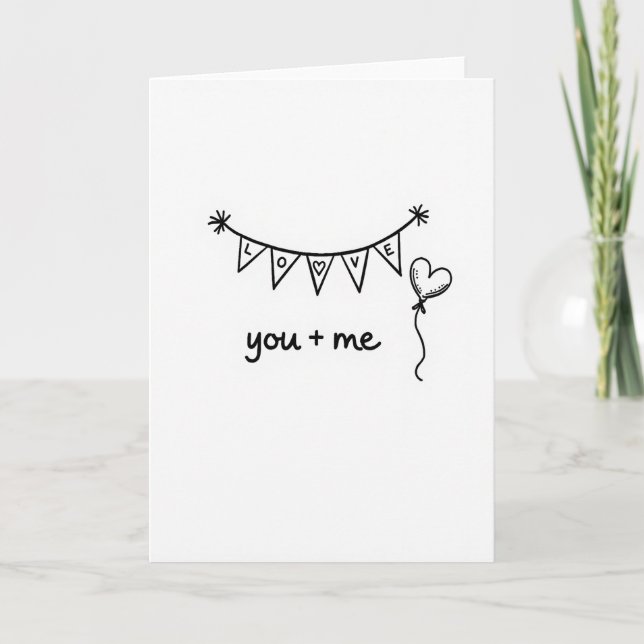 Simple You And Me Love Card (Front)