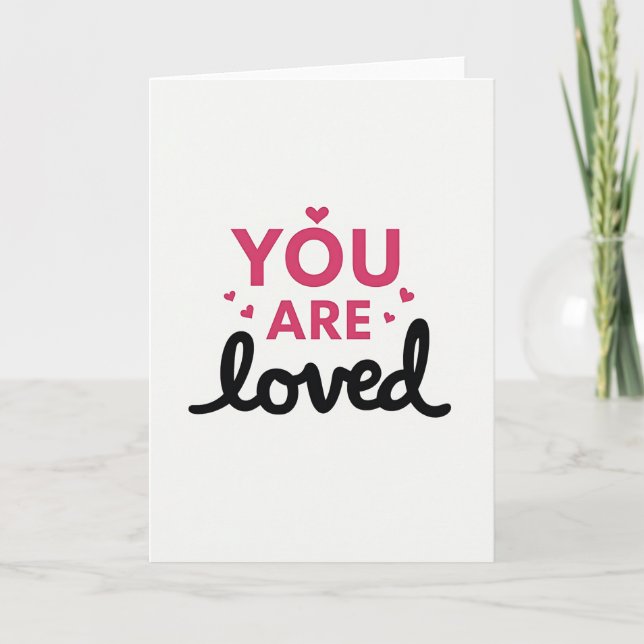 Simple You Are Loved Hearts Card (Front)