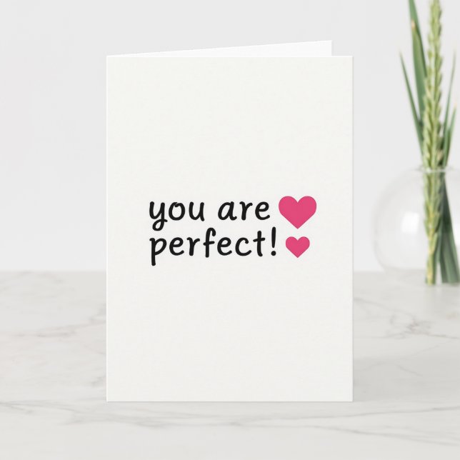 Simple You Are Perfect Hearts Card (Front)