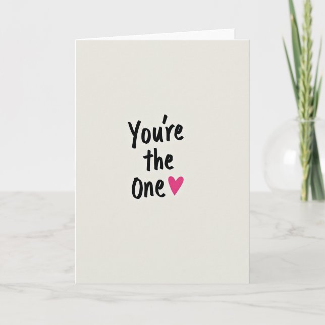 Simple You Are The One Card (Front)