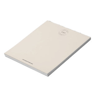 Simple Your Logo and website beige Business Notepad
