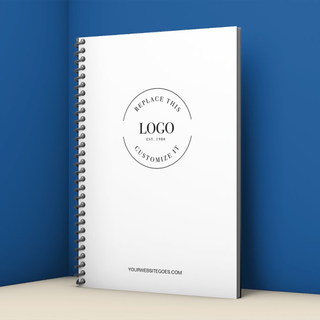 Simple Your Logo and website Promotional Business  Notebook (Custom notebook for business with logo and website.)