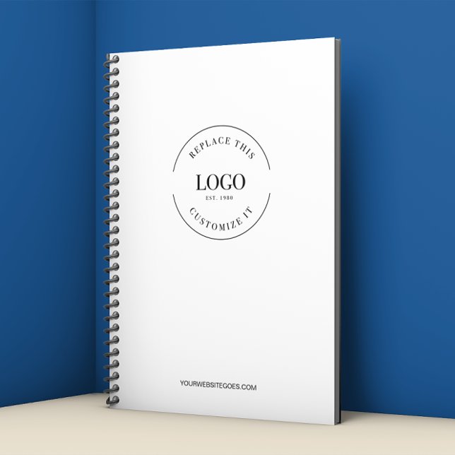 Simple Your Logo and website Promotional Business  Notebook (Custom business logo and website spiral notebook)