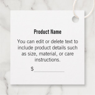 Simple Your Logo Here Black and White Favor Tags