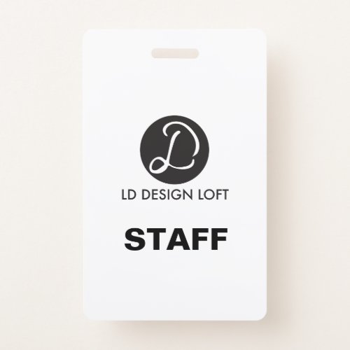 Simple Your logo here custom Employee Staff Badge