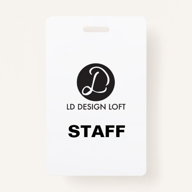 Simple Your logo here custom Employee Staff Badge (Front)