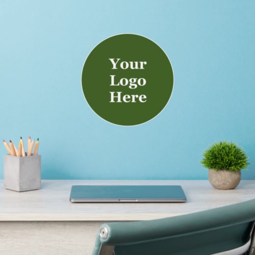 Simple Your Logo Here Dark Green Circle Template Wall Decal
