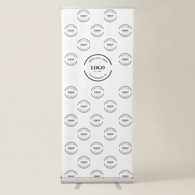 Simple Your Logo Here Step and Repeat Retractable Banner (Front)