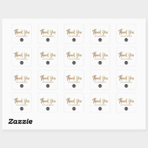 Simple Your Logo here Thank you for your Order Square Sticker