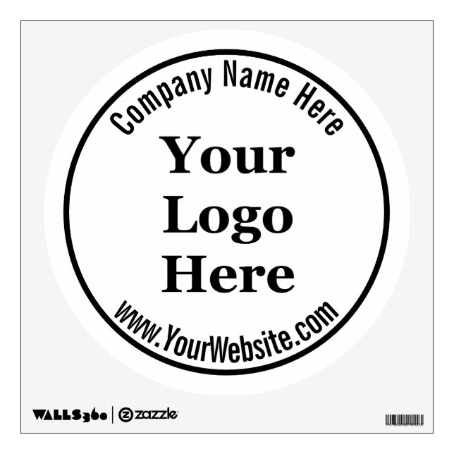 Simple Your Logo Here with Text Template Wall Decal (Front)