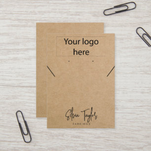 Simple Your logo Necklace Earring Display Card