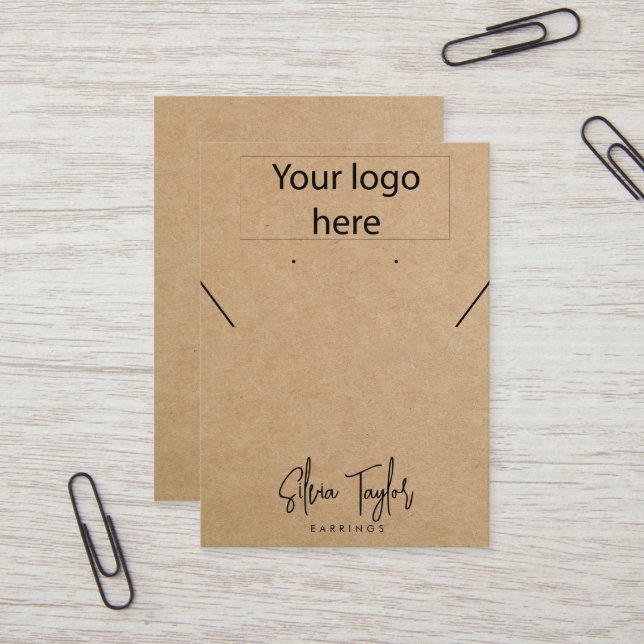 Simple Your logo Necklace Earring Display Card