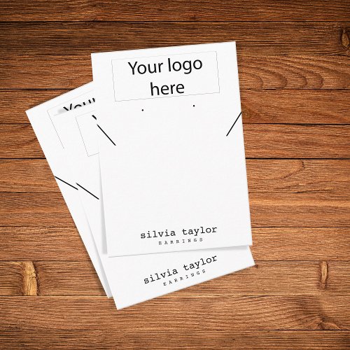 Simple  Your logo necklace earring display card