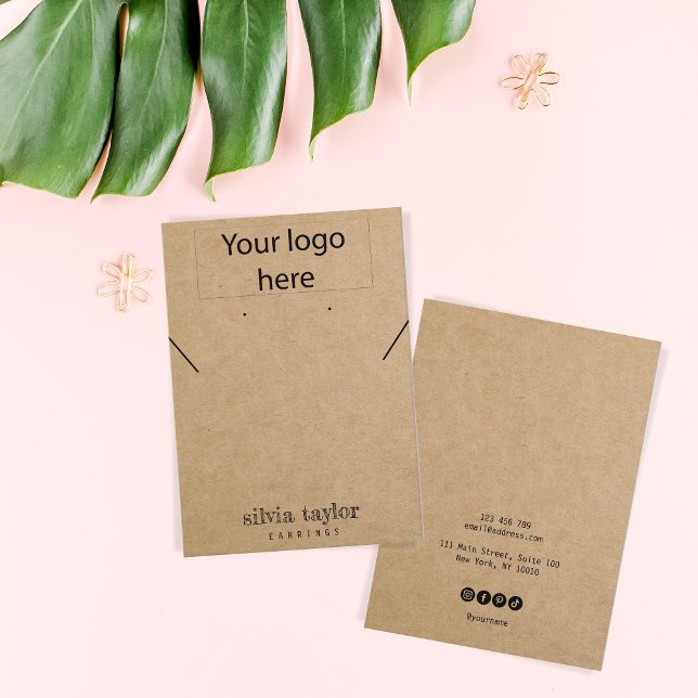 Simple  Your logo necklace earring display card (Creator Uploaded)