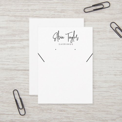 Simple Your logo Necklace Earring Display Card