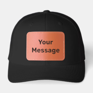 Simple Your Message Bold Font Text Template Leather Patch Hat