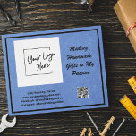 Simple Your Photo/Logo/Slogan Custom Crafter  Flyer<br><div class="desc">This simple light blue design will allow your custom crafted products to POP.  Add in your custom LOGO and SLOGAN.  Make sure to add your custom options and samples of your designs for customers to see.</div>