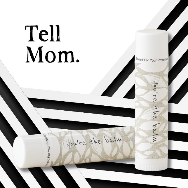 Simple You're the Balm Mother's Day Minimal Lip Balm (Twelve-pack of customizable lip balm is a fun and practical gift for the strong females in your life)