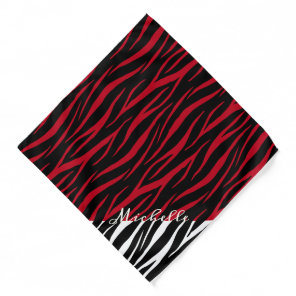 Simple Zebra Print Black White Cute Modern Pattern Bandana