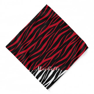 Simple Zebra Print Black White Cute Modern Pattern Bandana