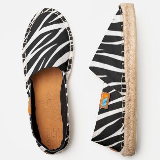 Simple Zebra Print Black White Cute Modern Pattern Espadrilles