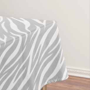 Simple Zebra Print Grey White Cute Modern Pattern  Tablecloth