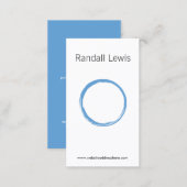 Simple Zen Circle Blue/White Business Card (Front/Back)