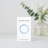 Simple Zen Circle Blue/White Business Card (Standing Front)