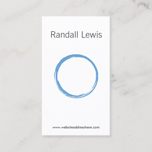 Simple Zen Circle Blue/White Business Card (Front)