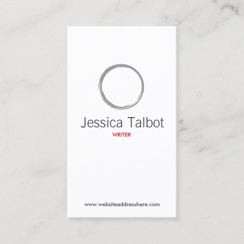 ZEN CIRCLE in WHITE/GRAY Business Card