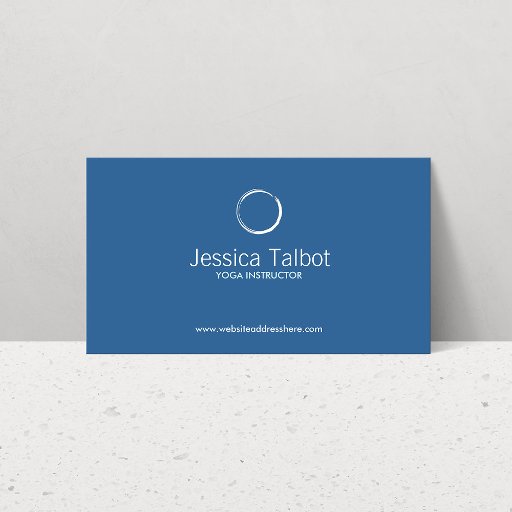 Customizable ZEN CIRCLE in WHITE/BLUE Business Card