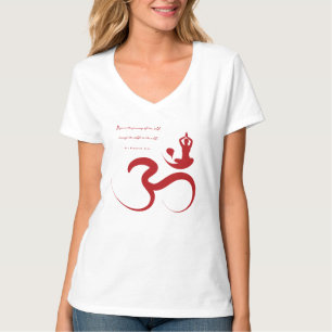 Simple Zen Silhouette Yoga & Om/Aum Calligraphy  T-Shirt