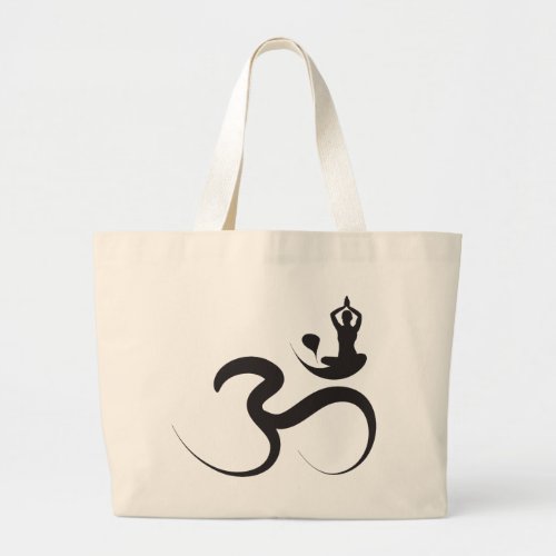 Simple Zen Yoga Om Calligraphy Silhouette Logo Bag