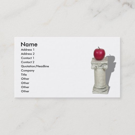 Customizable SimpleAppleColumn061210Shadows, Name, Address 1... Business Card
