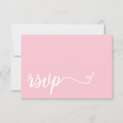 Simpleb Pink and white Calligraphy RSVP Wedding