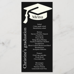Black Gold Graduation Menu Program Printable Dinner Party 