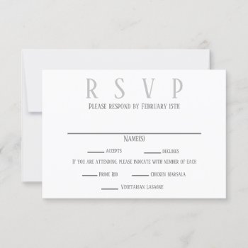 Simplegray Design - Rsvp/dinner Choices Invitation by Midesigns55555 at Zazzle