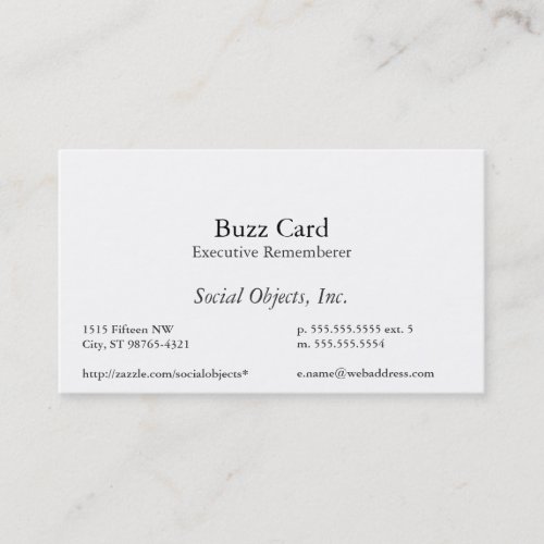 Simplest Serif American Garamond Template Business Card